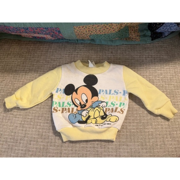 Disney Other - Disney Baby Mickey Mouse 90s Vintage Toddler Crewneck Sweatshirt Size 0-6 Months